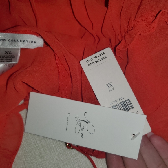 Red anthropologie chemise - Picture 5 of 6